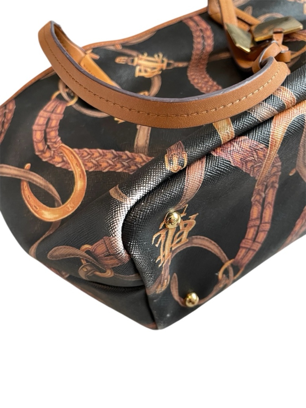 Ralph Lauren Black and Tan Tote Bag - Picture 5 of 11